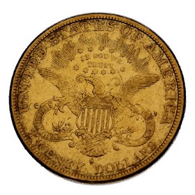 Moneda Estados Unidos Twenty Dollars Oro 1885 33,31 g