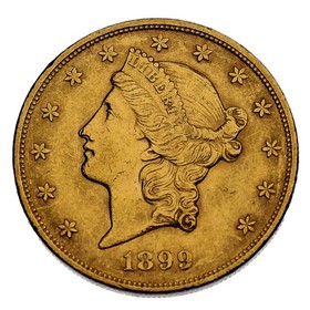 Moneda Estados Unidos Twenty Dollars Oro 1899 33,39 g