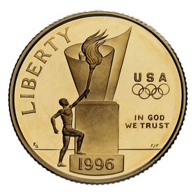 Moneda Estados Unidos 5 Dollars Juegos olímpicos Atlanta Oro 1996 Proof 8,36 g