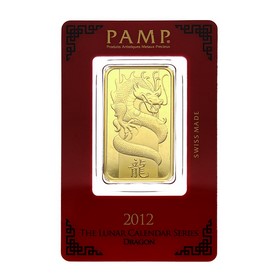 Lingote Año del Dragón Oro 2012 Pamp 1 oz