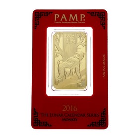 Lingote Año del Mono Oro 2016 Pamp 1 oz