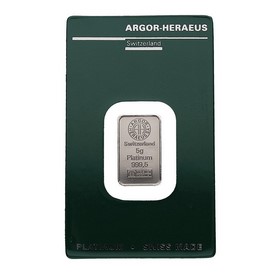 Lingote Melter Assayer Platino Argor-Heraeus 5 g