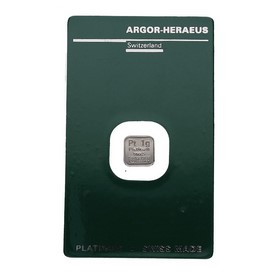 Lingote Melter Assayer Platino Argor-Heraeus 1 g