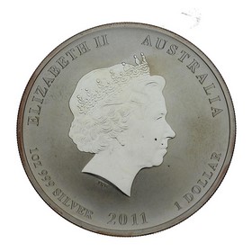 Moneda Australia 1 Dollar Año del Conejo Plata 2011 1 oz