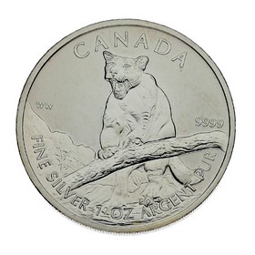 Moneda Canadá 5 Dollars Puma Plata 2012   1 oz