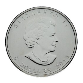 Moneda Canadá 5 Dollars Maple Leaf 25 aniversario Plata 2013 1 oz