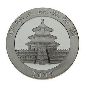 Moneda China 10 Yuans Panda Plata 2009 Coloreada 1 oz