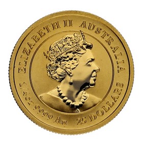 Moneda Australia 25 Dollars Año del Buey Oro 2021 1/4 oz
