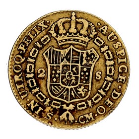 Moneda 2 Escudos Oro 1787 Sevilla S-CM 6,71 g