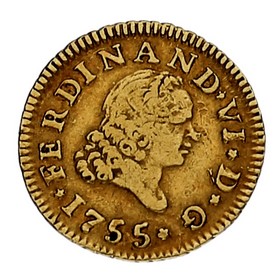 Moneda 1/2 Escudo Oro 1755 Madrid J-M-B 1,78 g