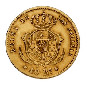 Moneda 40 Reales Oro 1862 3,40 g