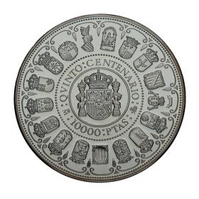 Moneda 10.000 Pesetas 5º Centenario Plata 1989 168,75 g