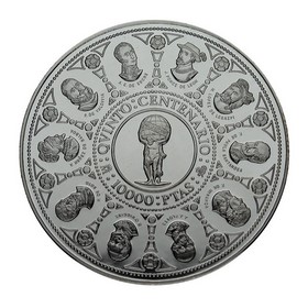 Moneda 10.000 Pesetas 5º Centenario Plata 1991 168,75 g