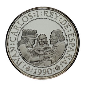 Moneda 5.000 Pesetas 5º Centenario Plata 1990 54 g