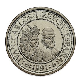 Moneda 5.000 Pesetas 5º Centenario Plata 1991 54 g