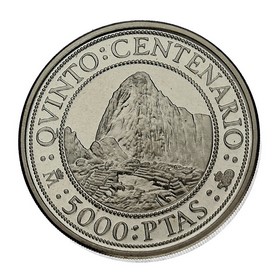 Moneda 5.000 Pesetas 5º Centenario Plata 1991 54 g