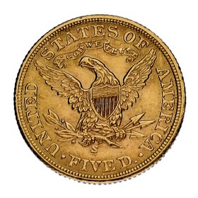 Moneda Estados Unidos 5 Dollars Coronet Heat Oro 1901 8,37 g