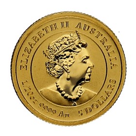 Moneda Australia 5 Dollars Año del Buey Oro 2021 1/20 oz