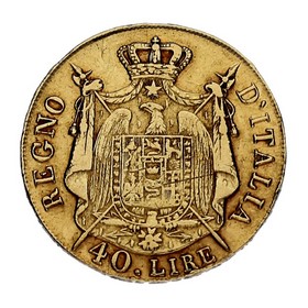 Moneda Italia 40 Liras Kingdom of Napoleon Oro 1808 12,84 g