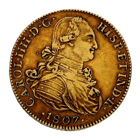 Moneda México 8 Escudos Oro 1807 Mexico M-TH 26,95 g