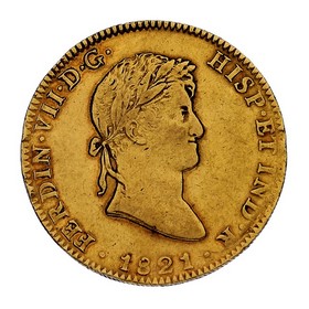 Moneda México 8 Escudos Oro 1821 Mexico M-JJ 26,99 g