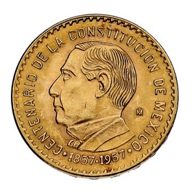 Moneda México Centenario de la Constitución Oro 1957 8,35 g