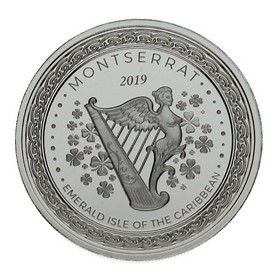 Moneda Montserrat 2 Dollars Isla Esmeralda Plata 2019 1 oz