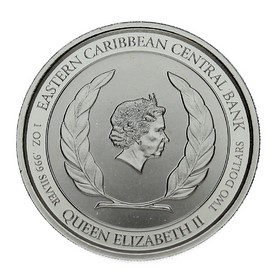 Moneda Montserrat 2 Dollars Isla Esmeralda Plata 2019 1 oz