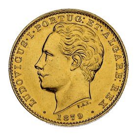 Moneda Portugal 10000 Reis Oro 1879 17,72 g