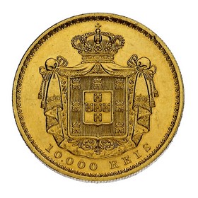 Moneda Portugal 10000 Reis Oro 1879 17,72 g