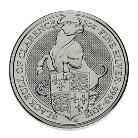 Moneda Reino Unido 5 Pounds Toro Negro Clarence Plata 2018 2 oz