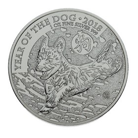 Moneda Reino Unido 2 Pounds Año del Perro Plata 2018 1 oz