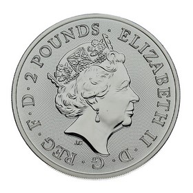 Moneda Reino Unido 2 Pounds Año del Perro Plata 2018 1 oz