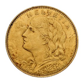 Moneda Suiza 10 francs Oro 1922 3,23 g