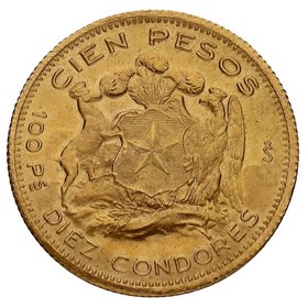 Moneda Chile 100 Pesos Oro 1961 20,26 g