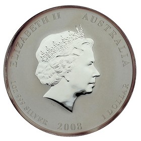 Moneda Australia 1 Dollar Año del Ratón Plata 2008 1 oz