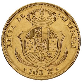 Moneda 100 Reales Oro 1860 8,36 g