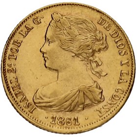 Moneda 100 Reales Oro 1861 8,34 g
