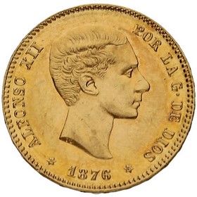 Moneda 25 Pesetas Oro 1876 8,06 g