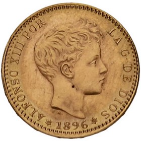 Moneda 20 Pesetas Oro 1896 6,45 g