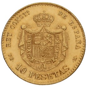 Moneda 10 Pesetas (reacuñación) Oro 1878 3,22 g