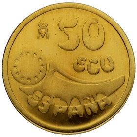 Moneda 50 Ecu Oro 1989 17,20 g