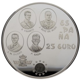 Moneda 25 Euro Homenaje a la Aviación Española Plata 1997 168 g