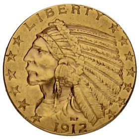 Moneda Estados Unidos 5 Dollars Indian Head Oro 1912 8,34 g