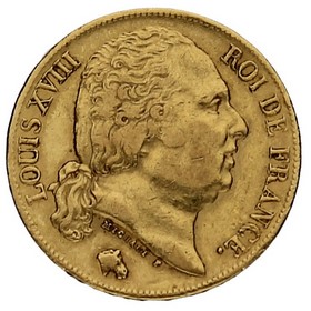 Moneda Francia 20 Francos Oro 1819 6,42 g