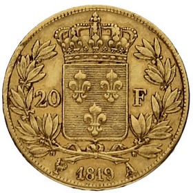 Moneda Francia 20 Francos Oro 1819 6,42 g