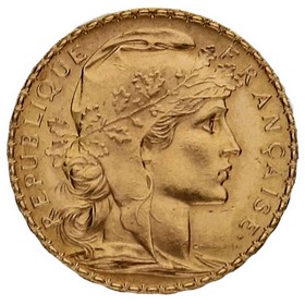 Moneda Francia 20 Francos Oro 1914 6,44 g