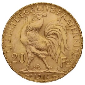 Moneda Francia 20 Francos Oro 1914 6,44 g