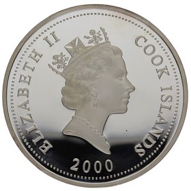 Moneda Islas Cook 10 Dollars Alineamiento Planetario  5 Mayo 2000 Plata 2000 10 oz