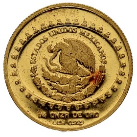 Moneda México 25 Pesos Serpiente Emplumada Oro 1997 7,77 g